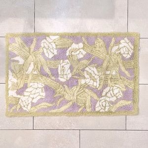 Two Anthropologie Sage Green/ Lilac Cotton Bath Rugs